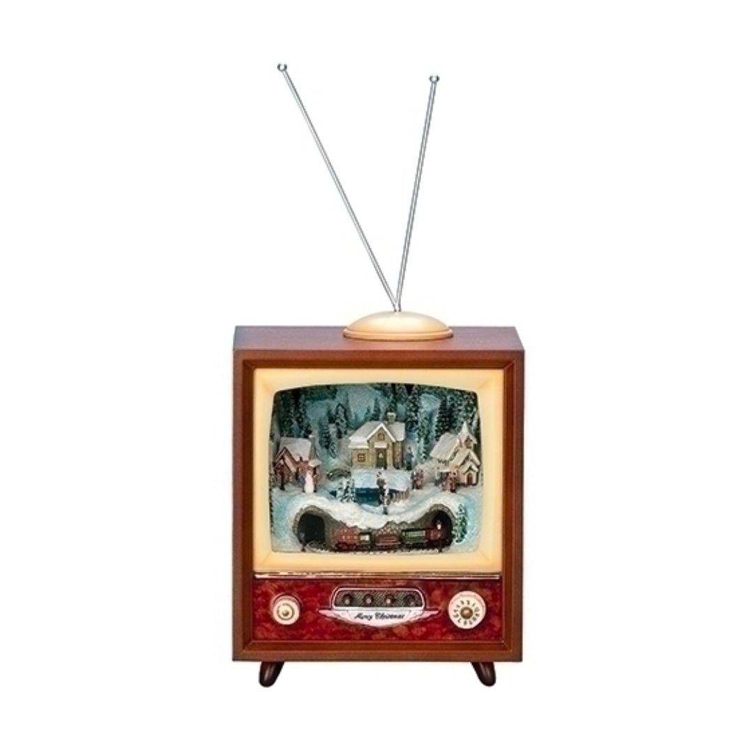 Retro Lighted Musical TV w/ Train Roman Inc. Roman Inc. Retro Lighted Musicals TV w/Train #36431