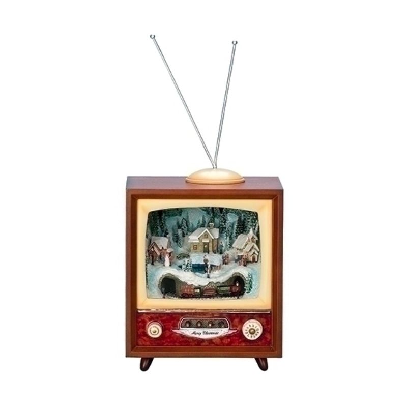 Roman Inc. Retro Lighted Musicals TV w/Train #36431