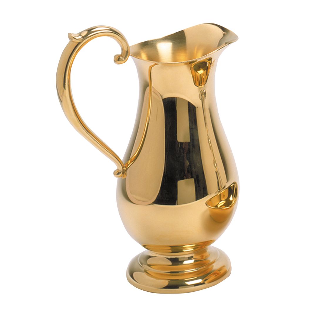 FREE SHIPPING Kbrand 8 Inch Gold Plated Pewter Ewer-K217, Baptismal Pitcher