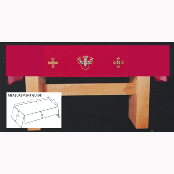 Washable Fitted Altar Cloth Holy Spirit-SL9402 Washable Fitted Altar Cloth with Holy Spirit, Trinity & Crosses design -SL9402