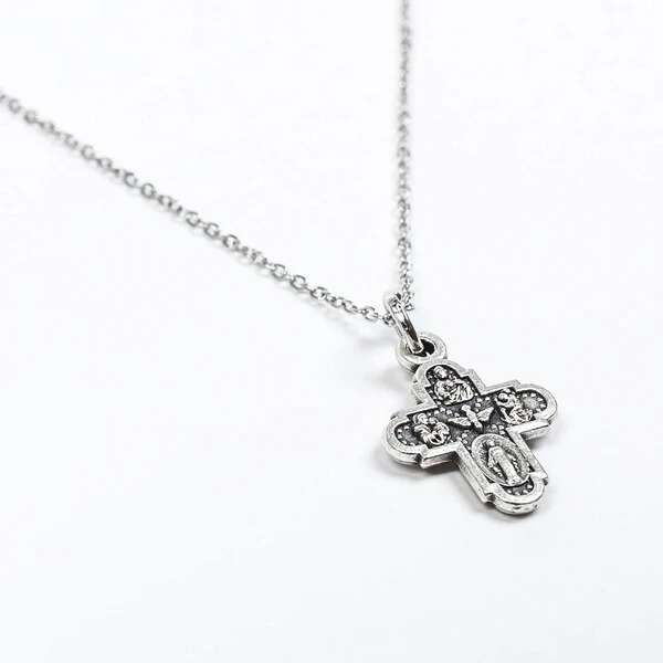 My Saint My Hero Four Way Cross Heavenly Blessing Necklace-34106SL