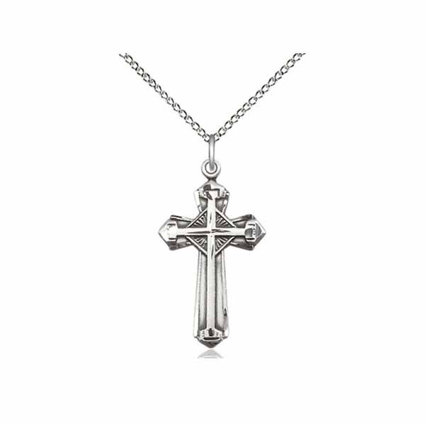 Cross 1 on an 18 Chain Sterling Silver Cross 1" 6012CF