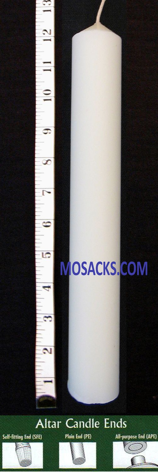 Long-Burning 51% Beeswax Altar Candle 2 1/16" x 12" APE