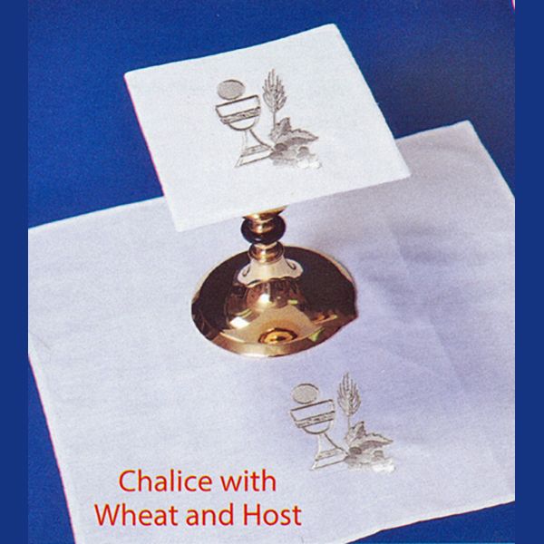 Beau Veste Chalice with Wheat and Host Altar Linens 4 piece set-2005