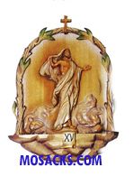K788-15 Olive Wood Resurrection Station Of The Cross Baroque Style