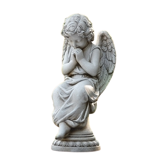 Joseph's Studio Garden Collection Seated Angel On Pedestal Statue 20-65976 is a 17 Inch Praying Ang…