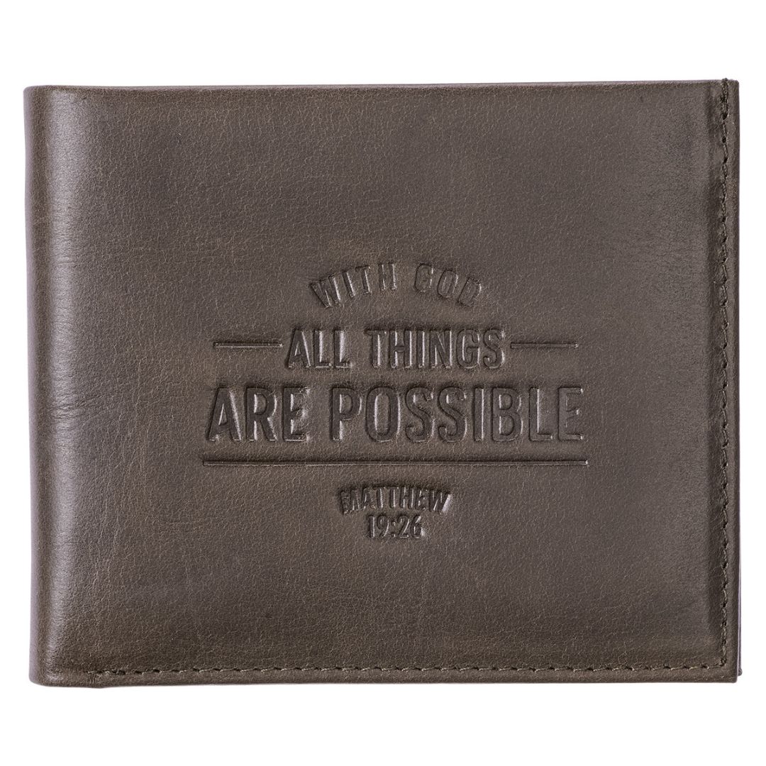 With God All Things Are Possible Leather Wallet - WT135