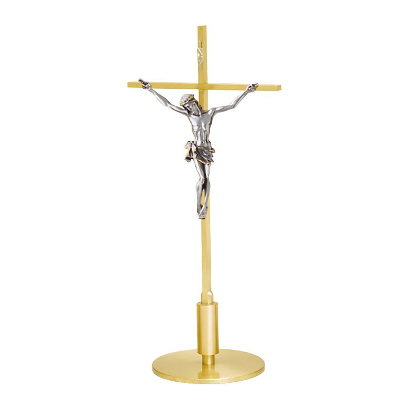 K Brand Brass Altar Crucifix is 15" high with a 5" base  14-K544-AC  FREE SHIPPING