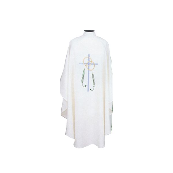 Beau Veste Wedding Chasuble with Cana Cross and Olive Branches-999A design on front and back