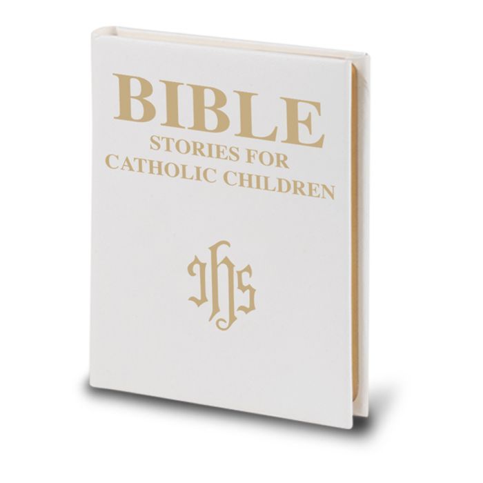 Bible Stories For Catholic Children with White Leatherette Cover 12-2597