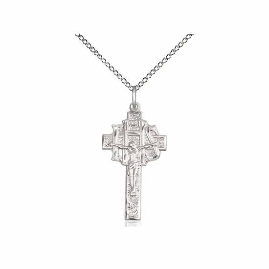 Crucifix - IHS Pendant (Sterling Silver) - 0098