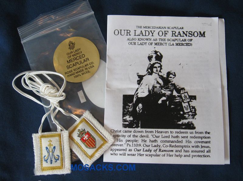 Scapular Our Lady of Mercy 1x2 inch Wool