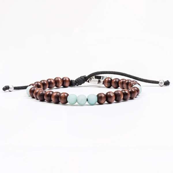 My Saint My Hero Family Virtues Bracelet Amazonite Wood -28013AZ