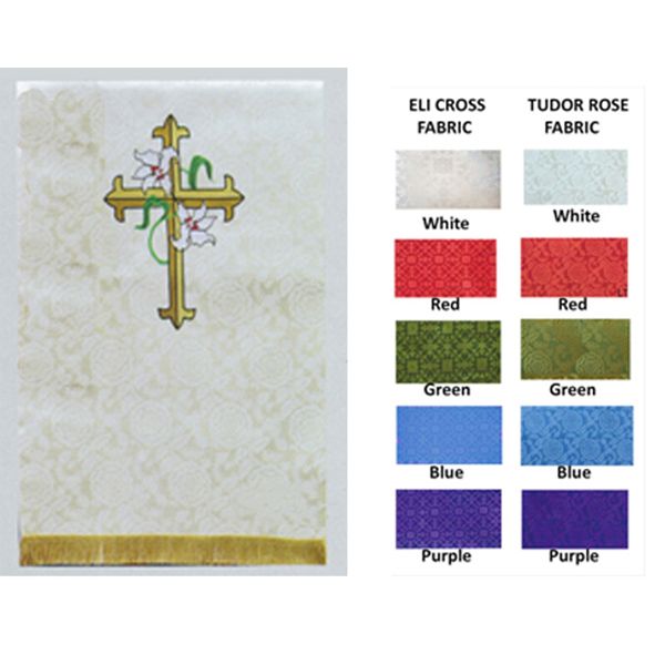 Lamb Of God series Parament Pulpit Scarf with Cross and Lily design -LTP27