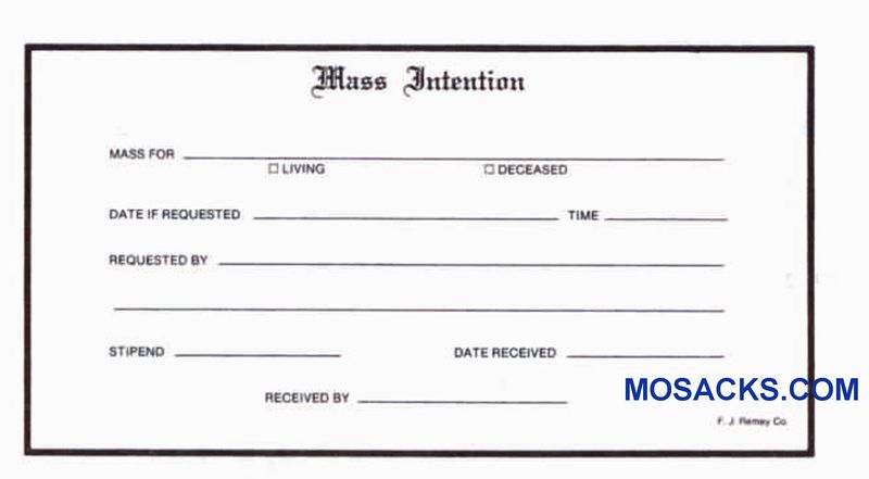 Mass Intention Church Offering Envelope 6-1/4 x 3-1/8 #304-363