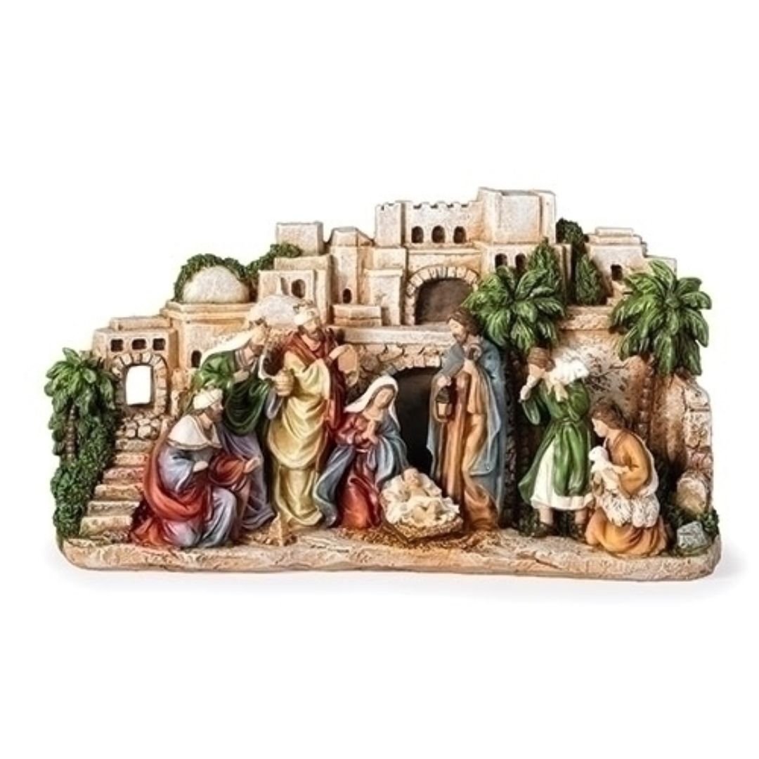 Town Scene with Nativity in Foreground - 13609504850