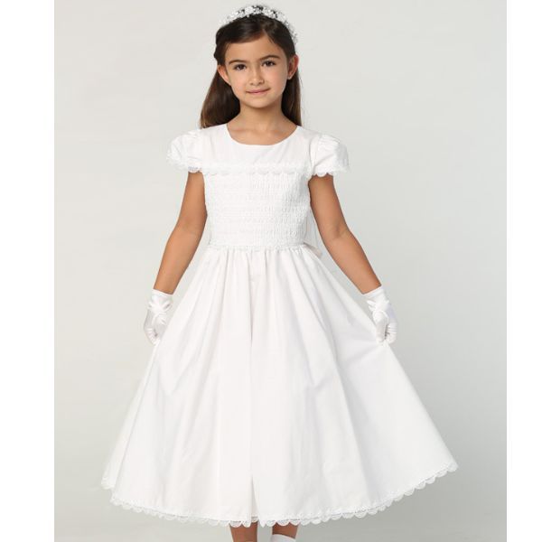 Communion Dress: Smocked Cotton Bodice & Cotton Skirt (SP178)