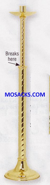 K Brand Ecclesiastical Brass Processional Candle Holder is 42" high with 9" base and 1-1/2" Candle …
