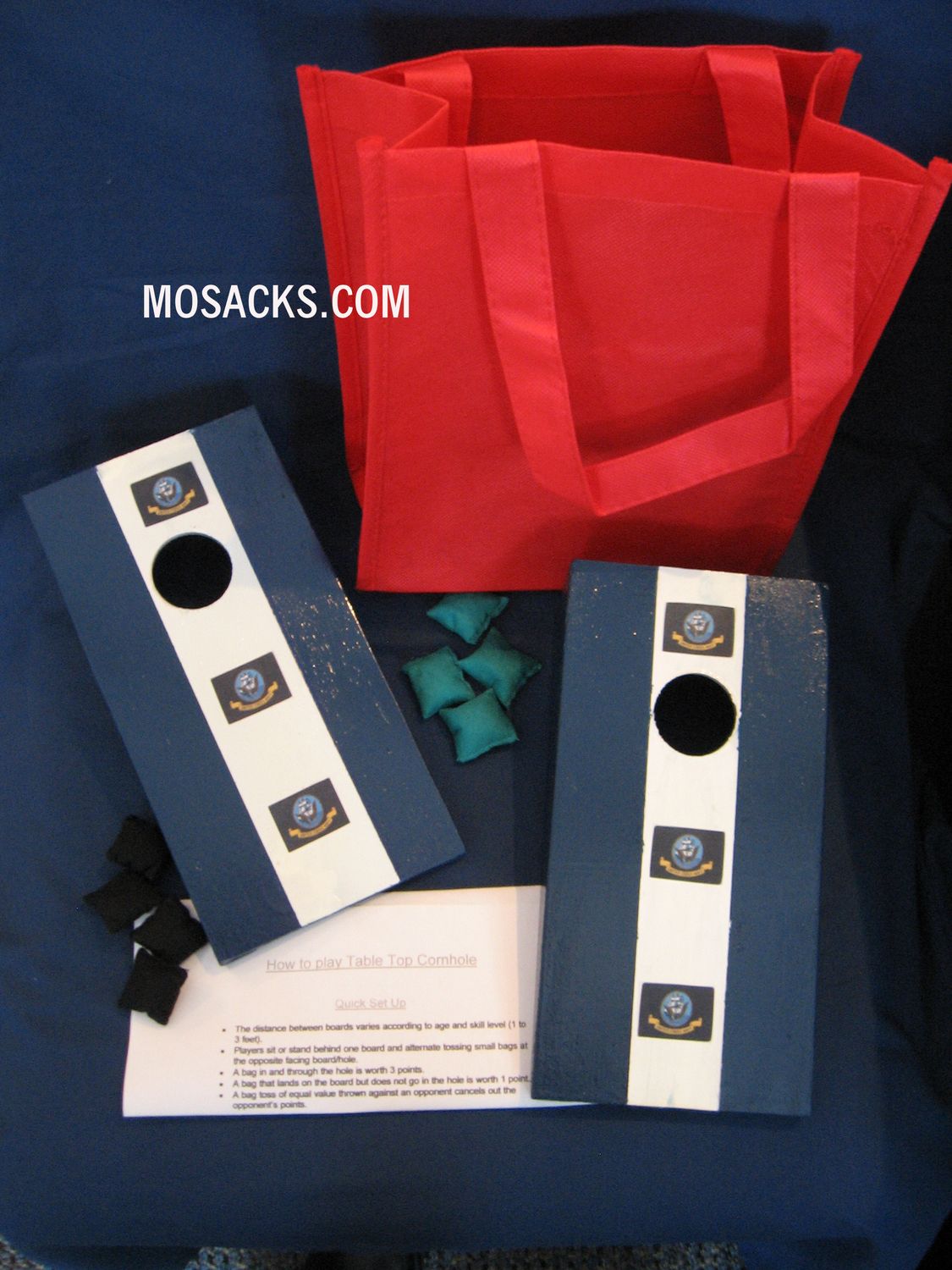 Navy Tabletop/Mini Cornhole Game Navy Tabletop/Mini Cornhole Game