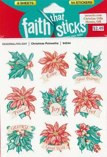 Faith That Sticks Christmas Poinsettia -94244 includes 6 sticker sheets