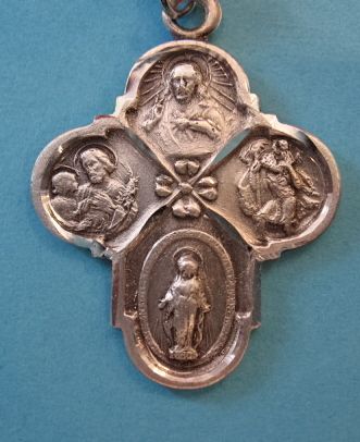 4-Way Flower Center Sterling Medal w/24" S Chain