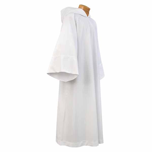 Beau Veste Concelebration No Iron White Scandia Poly Knit Alb with Hood - 115