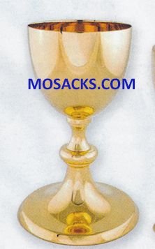 Chalice - Gold Plated Chalice 14-K4108 3/8"H., 4" dia. Cup, 5 1/2" base. 16 oz. cap 14-K410  Free S…