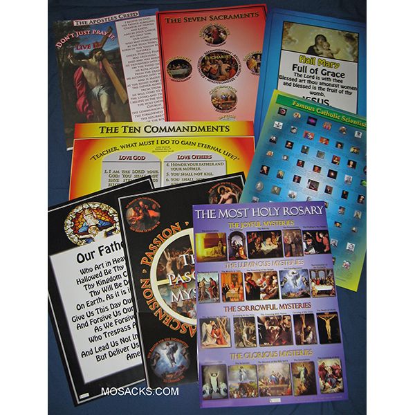 Complete Set of 19" x 27" Laminated Catholic Posters