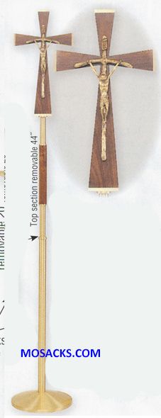 K Brand Walnut and Bronze Processional Crucifix 78" high 14-K630-W  FREE SHIPPING
