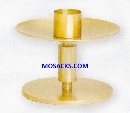 K Brand Solid Brass Candlestick is 3.75" high with a 5" base  and 1-1/2" candle socket 14-K544-CS  …