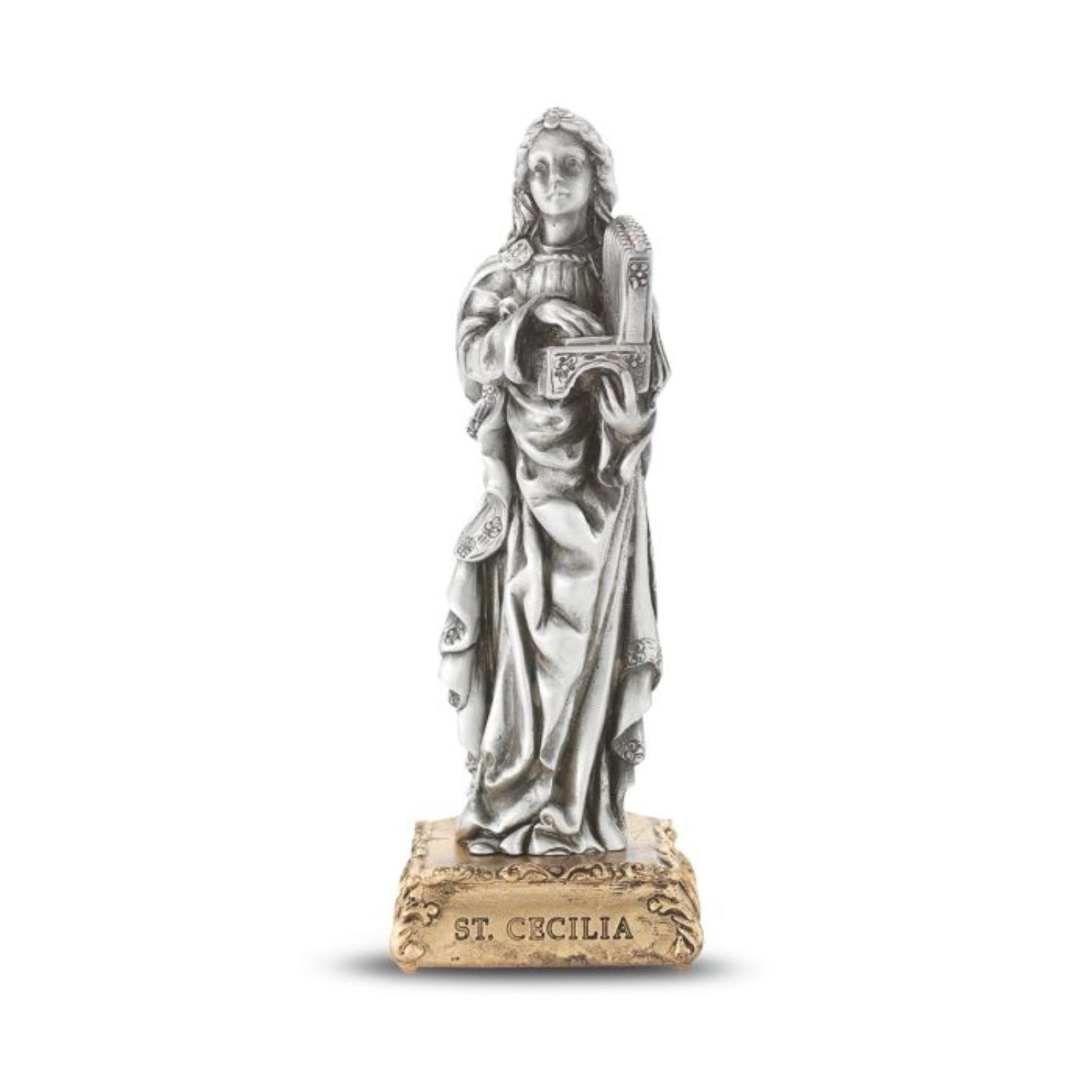 Pewter Statue St. Cecilias 4.5 Pewter Statue 4.5 Inch St. Catherine 12-1799-416
