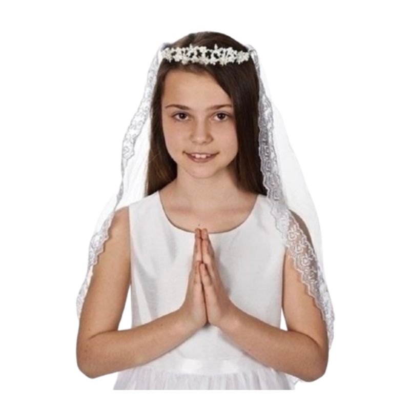 Communion Veil With Pearl Tiara 65394