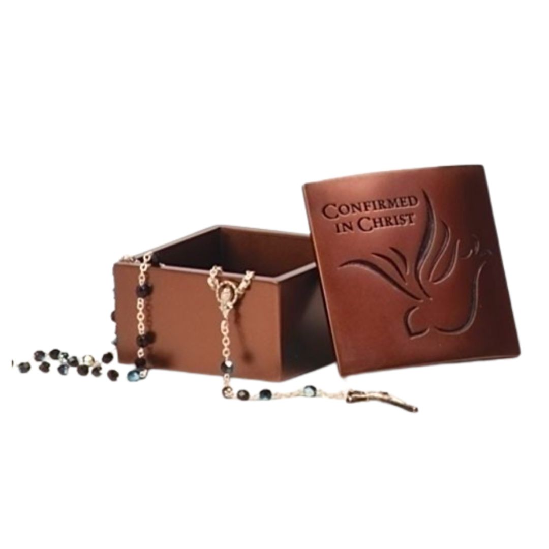 Confirmed in Christ Keepsake Box with Verse Confirmation Keepsake Rosary Box w/Verse #63695