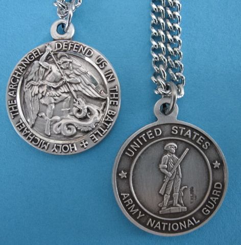 St. Michael Army Nat'l Guard w/24" S Chain