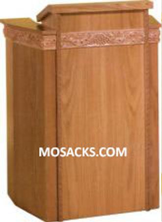 Church Furniture Wooden Pulpit with Grape Band design and Two Inside Shelves with extended Shelf fo…