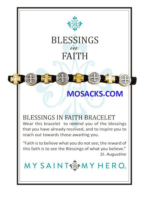 My Saint My Hero Blessings in Faith Bracelet Black-BB-FM-101