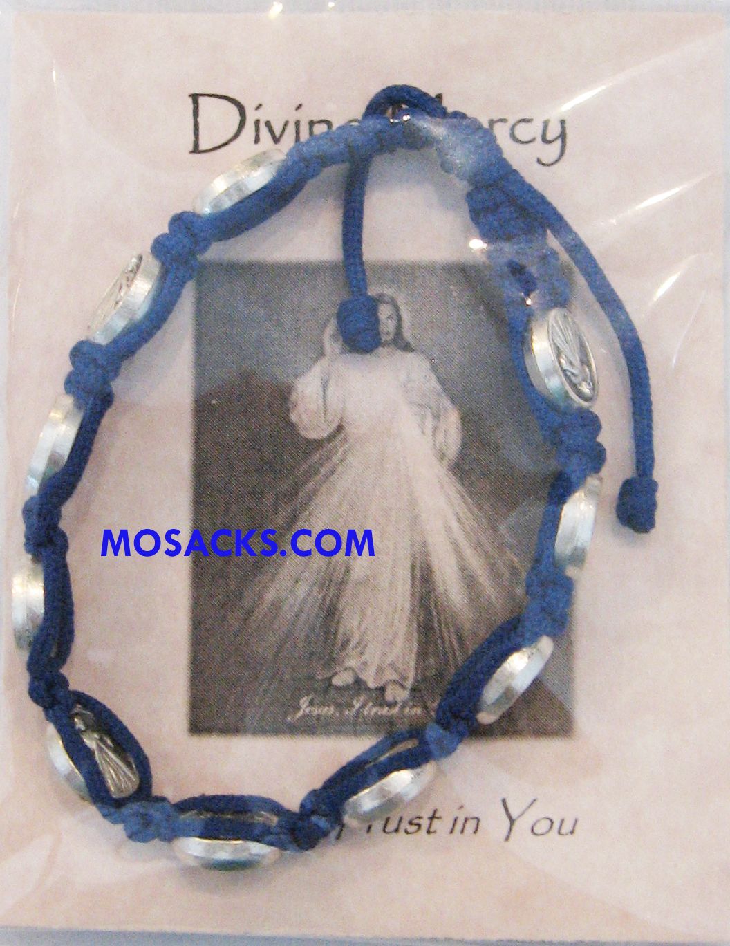 Abundant Blessings Divine Mercy Bracelet Royal Blue-ZZ7DBL