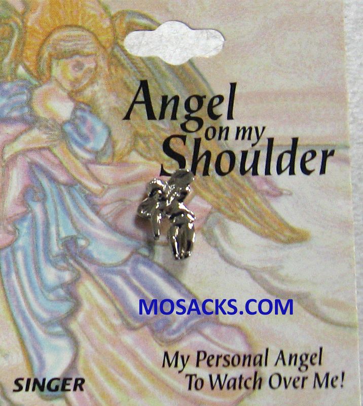 Angel On My Shoulder Lapel Pin Silver Tone 23-SJ9749 Silver Tone Angel On My Shoulder Lapel Pin 23-SJ9749