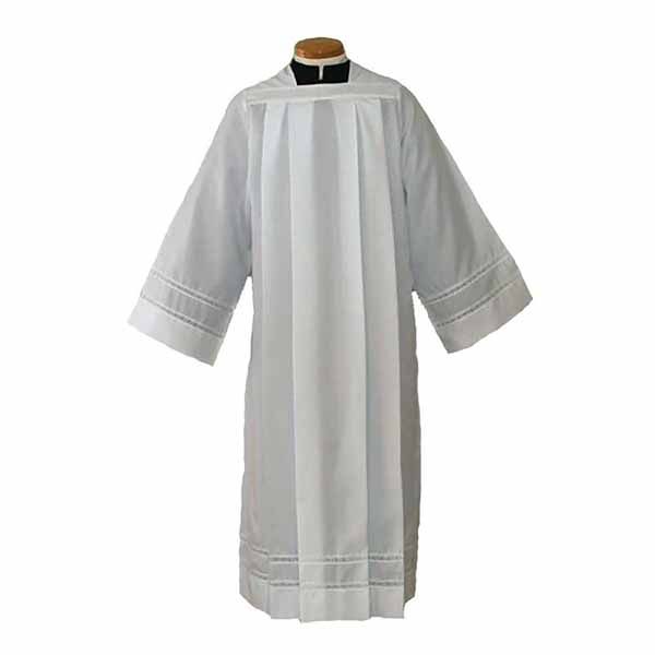 Beau Veste Poplin Alb With 2 Inch Lace Bands-4272 Beau Veste Alb 4272