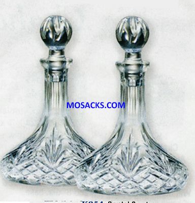 K Brand Imported Crystal Cruets 16 ounce capacity 7-3/4" High -K954 FREE SHIPPING