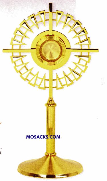 Monstrance 24" High holds 2-3/4" Host K224  with Secure Acrylic Glass Enclosed Luna.