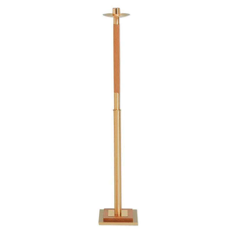 K Brand Oak and Brass Processional Candlestick 42" high 14-K131  FREE SHIPPING