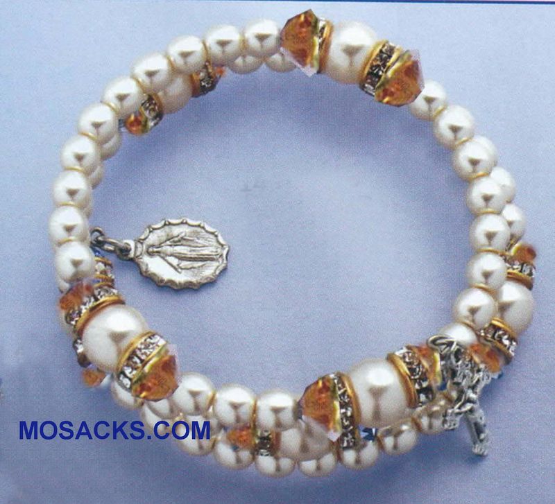 November Birthstone Rosary Bracelet Rosary Spiral Bracelet Topaz -14298TZ Topaz November Birthstone…