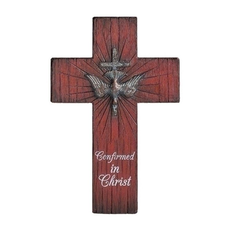 "Confirmed in Christ" Distressed Confirmation Wall Cross, 8.75" - 602067