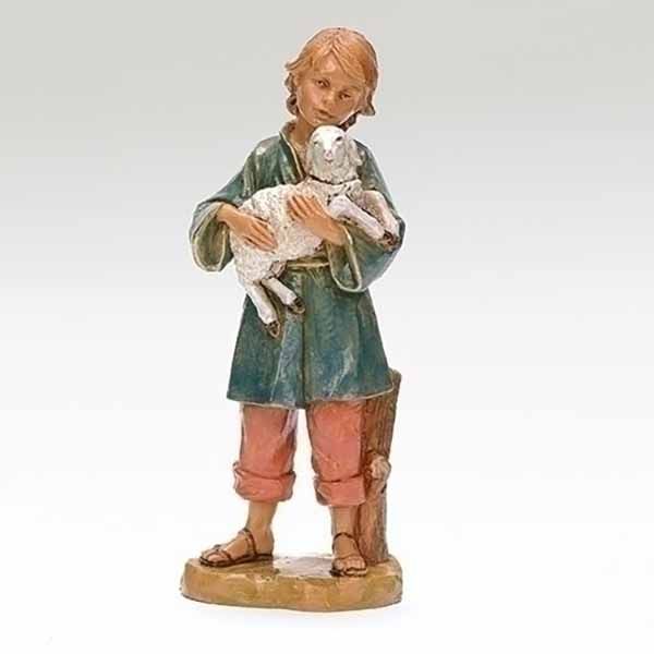 Fontanini Nativity 7.5" Silas Boy with Sheep 52796