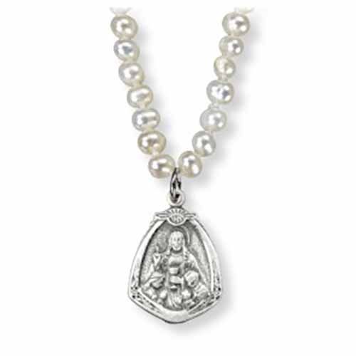 First Holy Communion Necklace Sterling Silver Christ With Children 12-S3680-18
