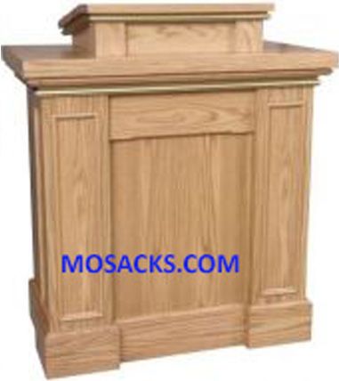 Church Furnishings Wooden Pulpit with Rectangular Trim on Columns (shown) and Extended Shelf for La…