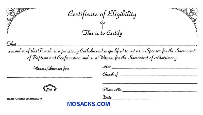 Sponsor Certificate No. 330