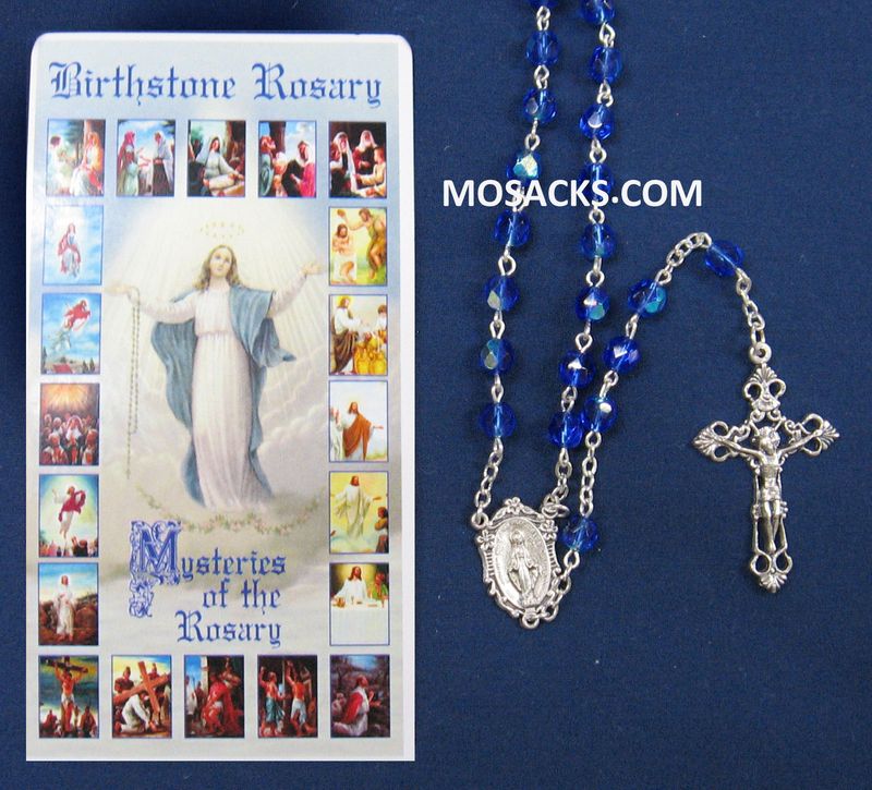 December Zircon Aurora Borealis Birthstone Rosary December Blue Zircon Aurora Borealis Birthstone Rosary 64-307/ZC/C1