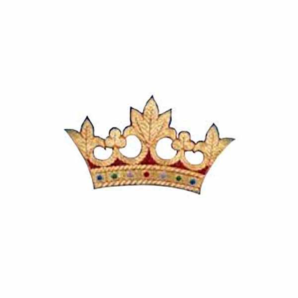 Hand Embroidered Gold Metallic Beau Veste Applique Crown 10-1250